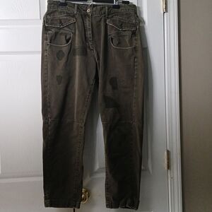 G-Star Raw Army Radar Mid Boyfriend distressed army green jeans  Sz 29 EUC